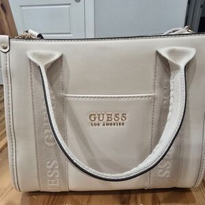 GUESS Los Angeles Cream Tote Bag
